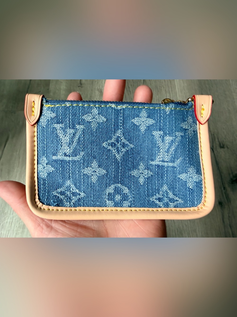FULL SET Source Unknown Louis Vuitton Blue Denim All In One BB Bucket Bag/Pouch - Picture 9 of 16